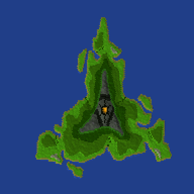 Dreieck-Vulkan-Insel